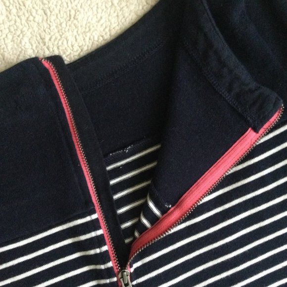 Gap Boatneck Mariner Dress Stripes Knit Navy White Shift - Sz Medium - Picture 10 of 15